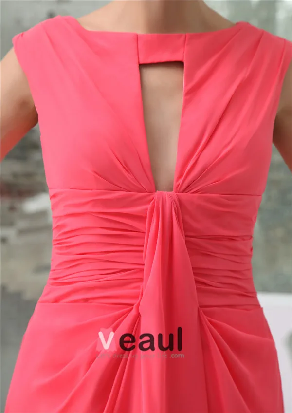 Unik A-linje Scoop Nakke Skuldre Chiffon Selskapskjoler