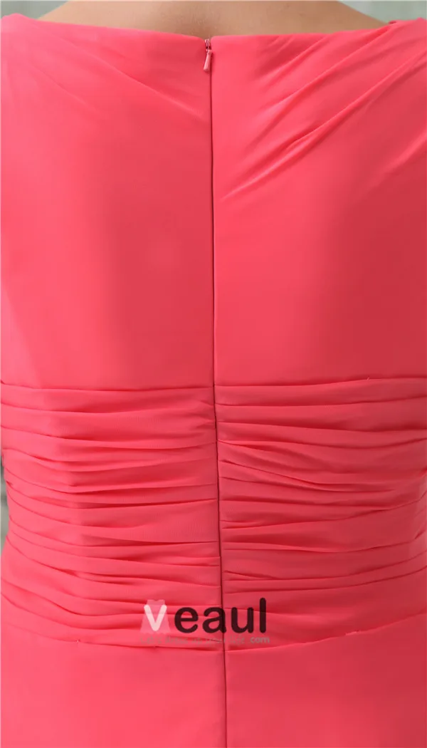 Unik A-linje Scoop Nakke Skuldre Chiffon Selskapskjoler