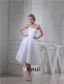 Cute A-line Sweetheart Strapless Ruffle Flowers Bridal Gown Wedding Dress