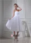 Cute A-line Sweetheart Strapless Ruffle Flowers Bridal Gown Wedding Dress