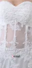 2015 Charming Sweetheart Strapless Lace Wedding Dress Long Bridal Gown