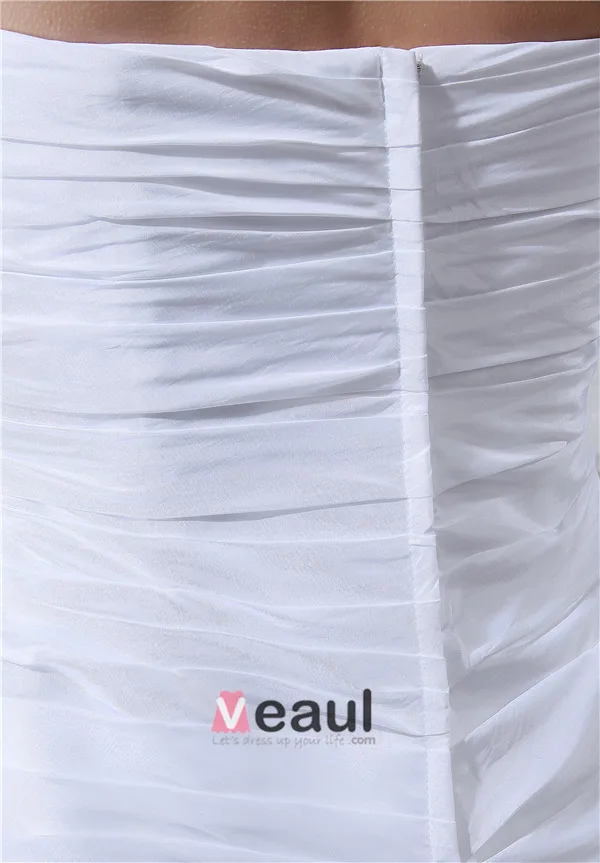 2015 Classic A-line Strapless Pleated Beading Wedding Dress