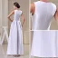 Unique A-line Shoulders U-neck White Satin Long Evening Dress