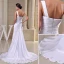 2015 Simple Sheath One Shoulder Pleated Sweep Train Wedding Dress Bridal Gown