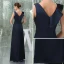 Elegante A-linje V-hals Skuldre Buste Lang Brudepikekjoler Til Bryllup