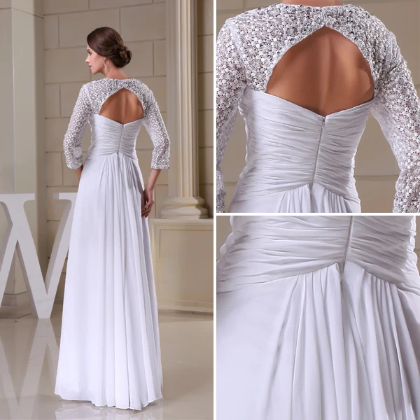 Charmante Place Manches En Dentelle Encolure Percé Backless Robe De Mariage De Robe De Mariée