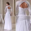 Charmante Place Manches En Dentelle Encolure Percé Backless Robe De Mariage De Robe De Mariée
