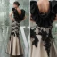 2015 Unique Sheath V-neck Ruffle Shoulders Mermaid Appliques Lace Evening Dress