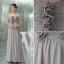 2015 Elegant Empire Strapless Pleated Handmade Flower Long Bridesmaids Dresses