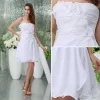 2015 Charming A-line Sweetheart Pleated Handmade Flowers Short Bridal Gown Simple Wedding Dress