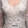 Trompette / Sirène Manches Robe De Mariée En Dentelle Châle À Perles