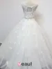 2015 Ball Gown Shoulders Scoop Neck Czech Diamond Appliques Lace Wedding Dress