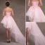 2015 A-line Princess Sweetheart Appliques Lace & Flowers Inclined Train Short Wedding Dress/ Prom Dress