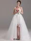 2015 Removable Sweetheart Bows With Tulle Tailing Short Wedding Dress