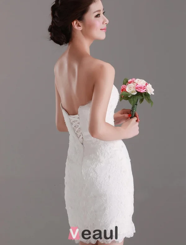 2015 Removable Sweetheart Bows With Tulle Tailing Short Wedding Dress