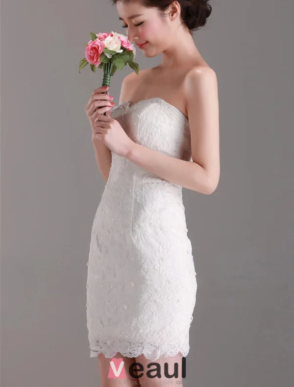 2015 Removable Sweetheart Bows With Tulle Tailing Short Wedding Dress