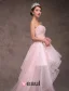 2015 A-line Princess Sweetheart Appliques Lace & Flowers Inclined Train Short Wedding Dress/ Prom Dress
