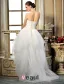 A-ligne Sweetheart Perles Fleur À La Main Robe De Mariée Courte En Tulle Asymétrique
