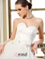 A-ligne Sweetheart Perles Fleur À La Main Robe De Mariée Courte En Tulle Asymétrique