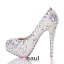 Luksus Elegant Hvit Perle Krystall Rhinestone Plattform Pumper Brudesko