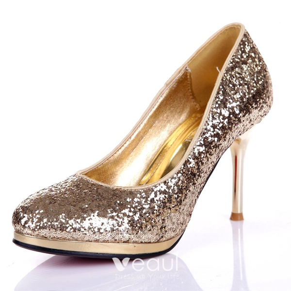 Gold glitter prom shoes hotsell