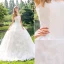 2015 Gorgeous Sweetheart Appliques Lace Organza Satin Ball Gown Wedding Dress