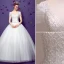 2015 Ball Gown Short Sleeves V-neck Beading Sequins Backless Organza Wedding Dress