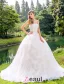 2015 Gorgeous Sweetheart Appliques Lace Organza Satin Ball Gown Wedding Dress