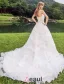2015 Gorgeous Sweetheart Appliques Lace Organza Satin Ball Gown Wedding Dress
