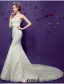 Scoop Sirène Cou Manches Appliques De Perles Dentelle Robes De Mariée