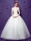 2015 Ball Gown Short Sleeves V-neck Beading Sequins Backless Organza Wedding Dress