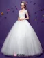 2015 Ball Gown Short Sleeves V-neck Beading Sequins Backless Organza Wedding Dress