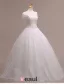 2015 Ball Gown Short Sleeves V-neck Beading Sequins Backless Organza Wedding Dress