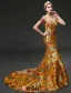 2015 Mermaid China Loong Robes / Cheongsam Embroidery Brocade Evening Dress Prom Dress