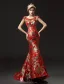 2015 Mermaid China Loong Robes / Cheongsam Embroidery Brocade Evening Dress Prom Dress