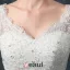 Baljurk Schouders 1/2 Mouw V-hals Kralen Applique Lace Trouwjurk