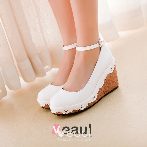 Mooie Groene Wig Hakken Platform Schoenen Dames Zomerschoenen