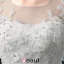 2015 A-line Shoulders Handmade Flowers Sash Applique Lace Wedding Dress