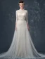 A-ligne Épaules Haute Qualité Dentelle Perles Perle Strass Robe De Mariée En Satin De Soie De Ceinture