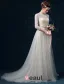 A-ligne Épaules Haute Qualité Dentelle Perles Perle Strass Robe De Mariée En Satin De Soie De Ceinture