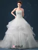 2015 Ball Gown Sweetheart Beading Rhinestone Ruffles Wedding Dress