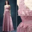 A-ligne Appliques De Fleurs À La Main Les Épaules V-cou Dentelle Robe De Bal De La Guillotine