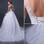 A-lijn Schouders V-hals Appliques Kant Buigen Sjerp Organza Trouwjurk
