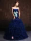 Élégants Volants Guillotine Bustier Noeud Royale Robe De Bal Bleue