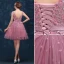 Épaules De Jeune Fille Douce V-cou Dentelle Et Robe De Cocktail En Tulle