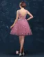 Épaules De Jeune Fille Douce V-cou Dentelle Et Robe De Cocktail En Tulle