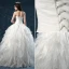 2015 Ball Gown Sweetheart Cascading Ruffles Organza Wedding Dress