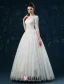 Élégante Princesse Une Ligne Épaules 1/2 Manches Robe De Mariée En Dentelle Brodée