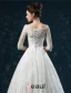 Élégante Princesse Une Ligne Épaules 1/2 Manches Robe De Mariée En Dentelle Brodée