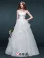 Épaules Un-ligne Perlage Perles Noeud Volants Guillotine Organza Robe De Mariée